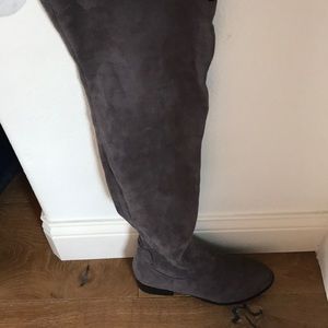 forever 21 grey suede over the knee boots